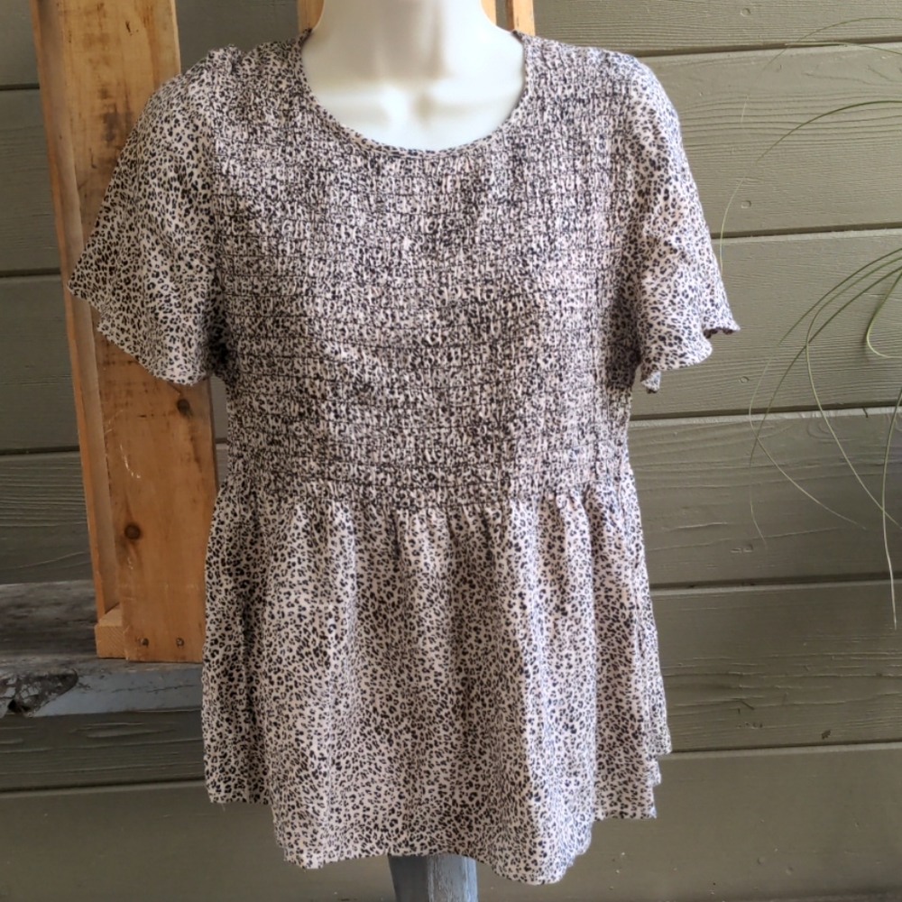 Babydoll cheetah blouse